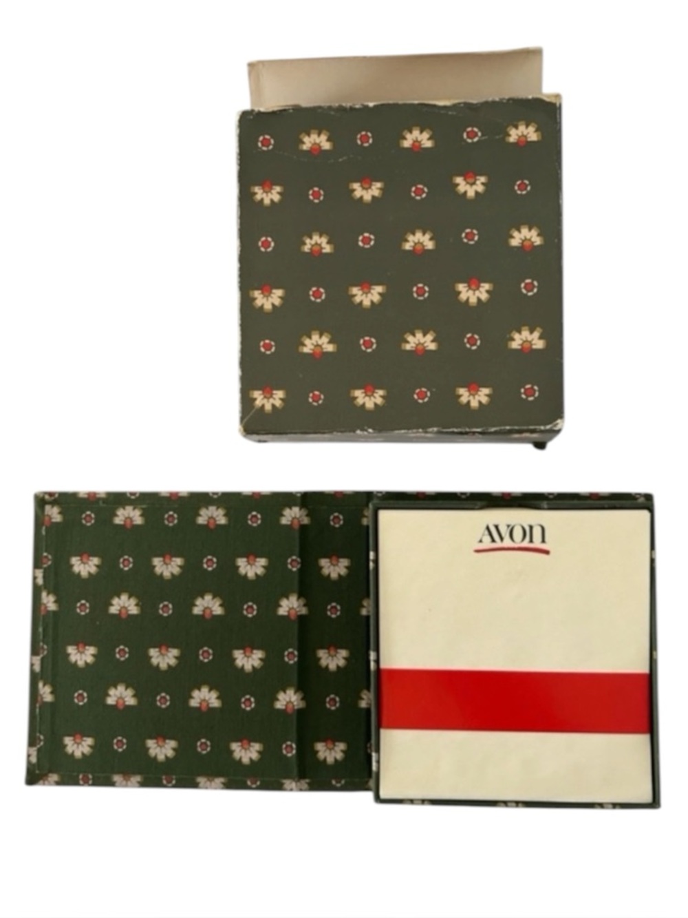 (1987) Avon Memo Pad/Notepad Encased in a Fabric Container